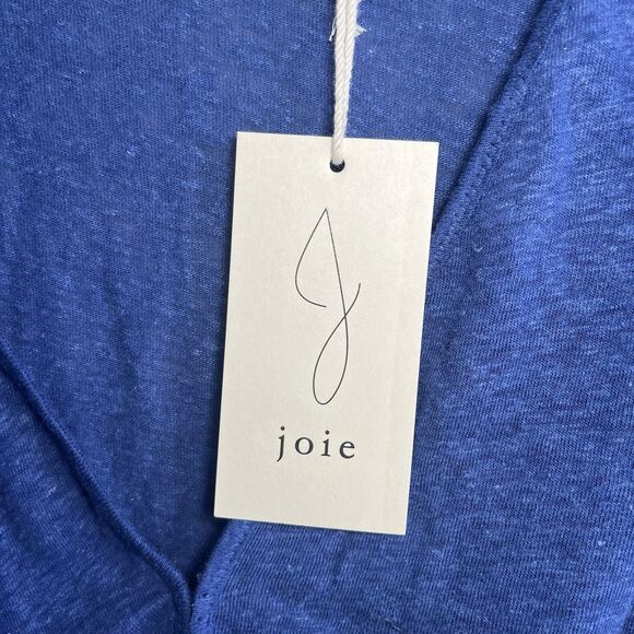 Joie Cropped Blue Linen Bolero Cardigan Long Sleeve Blouse Women 14 NWT - Picture 3 of 7
